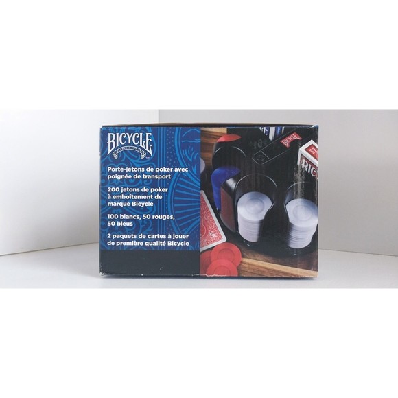 NIB Bicycle Revolving 200 Poker Chips Plus 2 Deck Premium Cards Rack Novelty - Picture 8 of 9